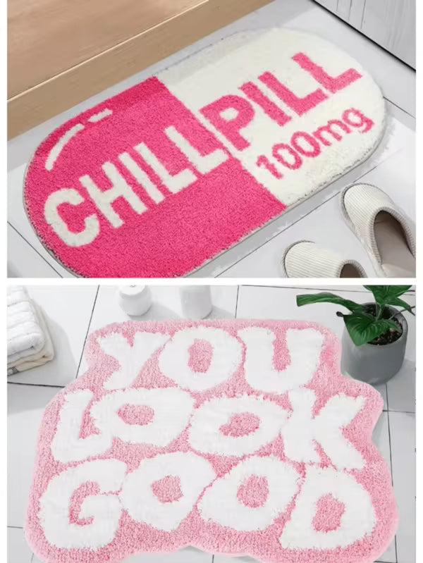Pink Bath Mat, Soft Plush Bathroom Rug, Non-Slip Absorbent Shower Mat, Easy Clean Carpet For Home Decor Home Bathroom Decor Outdoor Rug Door Mat Fall Decor Bathroom Accessories Back To School Entryway Decor